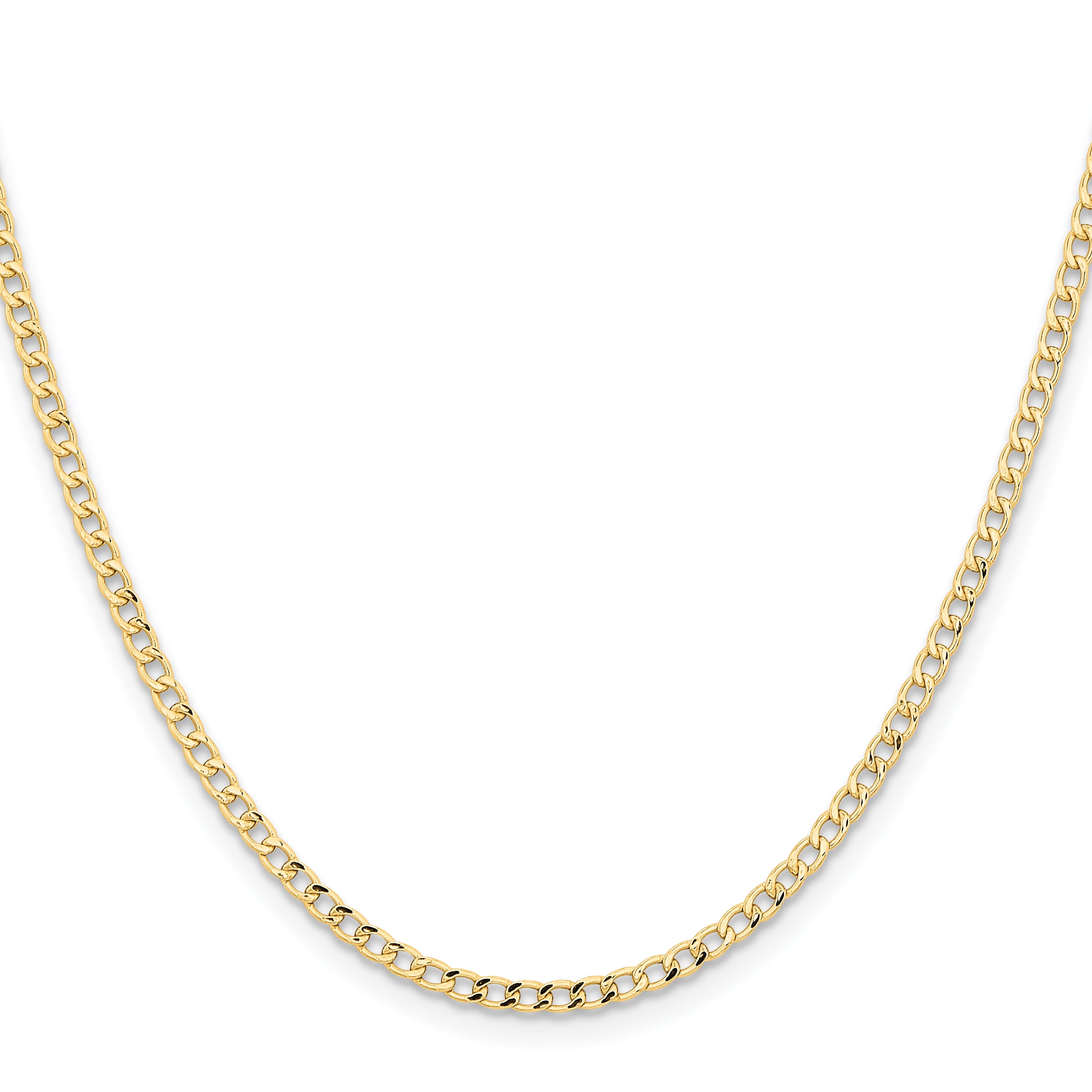 14K 10 inch 2.85mm Semi-Solid Curb with Lobster Clasp Anklet BC192