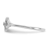 14k White Gold Polished AAA Diamond Two Hearts Ring Y1787AAA