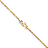 14k Polished Dolphin and Filigree Bismark Chain 10 inch Anklet ANK2
