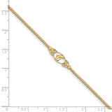 14k Polished Dolphin and Filigree Bismark Chain 10 inch Anklet ANK2