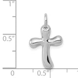 14k White Gold Small Freeform Cross Pendant K366