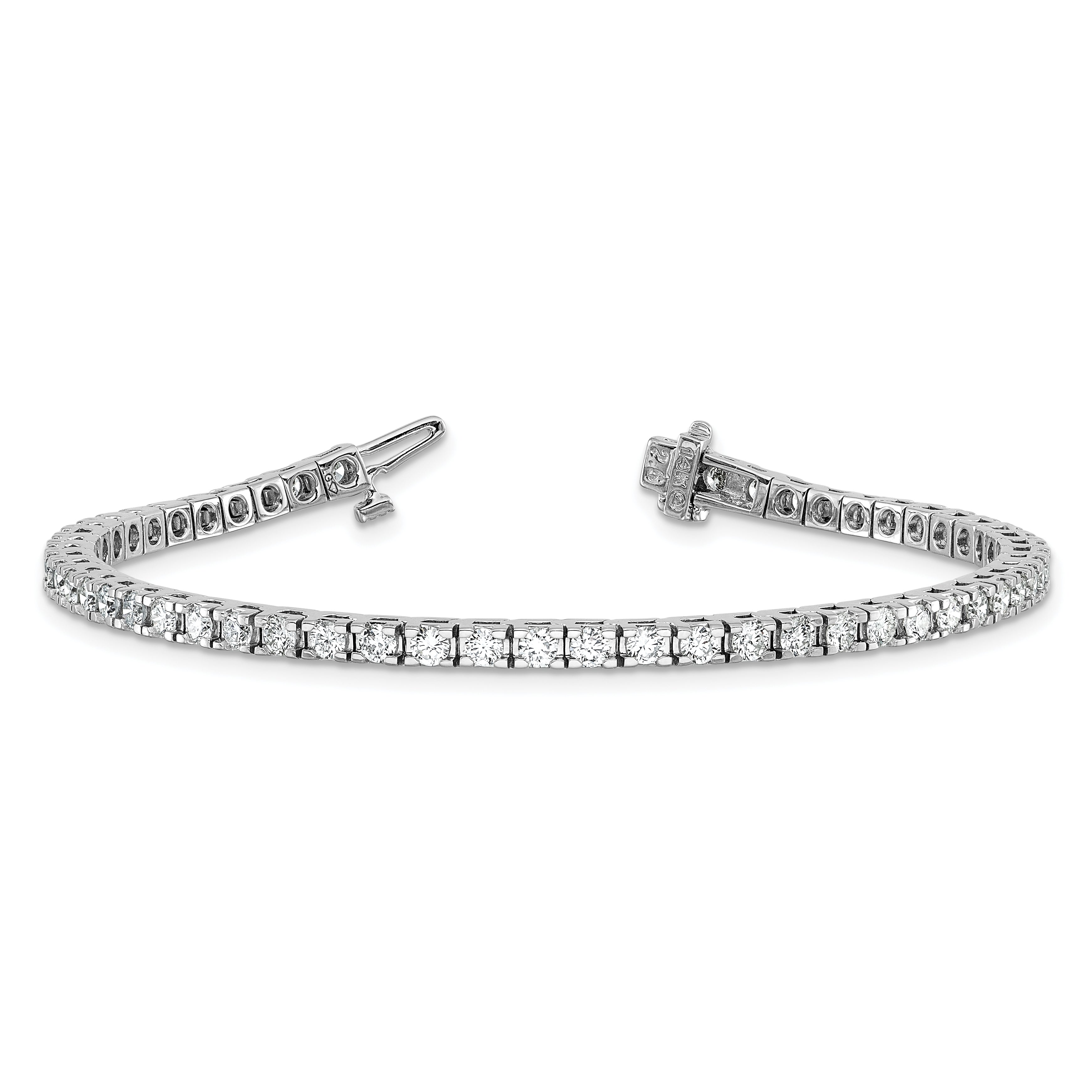 14k White Gold Complete 2.86 carat Round VS Diamond 4-prong 7 inch Tennis Bracelet X732WVS