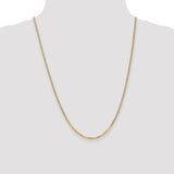 14K 10 inch 2.2mm Flat Beveled Curb with Lobster Clasp Anket FBU060