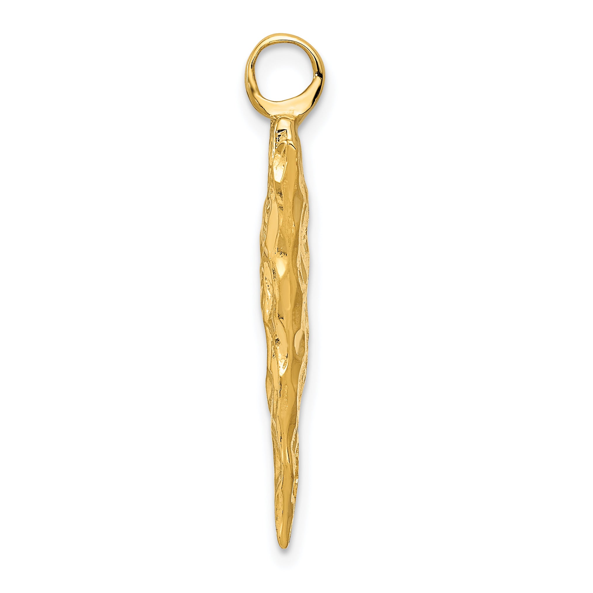 14k 3-D Textured Arrowhead Charm A0932