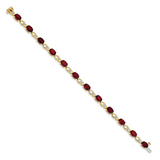 14k Complete Oval Amethyst and Diamond Fancy Link 7 inch Bracelet BM4496