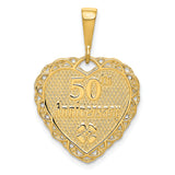 14k Reversible 50th ANNIVERSARY / OUR LOVE GROWS STRONGER EVERY YEAR Charm C1673