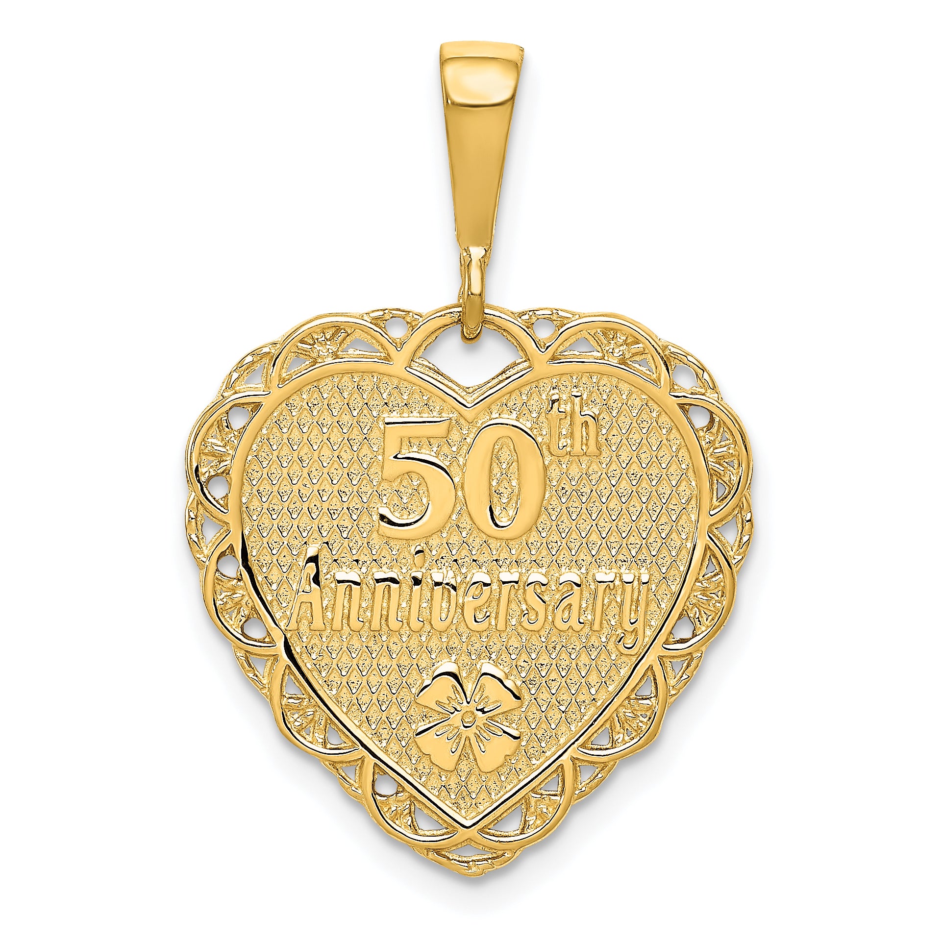 14k Reversible 50th ANNIVERSARY / OUR LOVE GROWS STRONGER EVERY YEAR Charm C1673