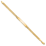14k Polished Solid Chain/Solid Plate Curb Link 34x7mm Plate 7 inch ID Bracelet LID63
