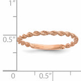 14k Rose Gold Polished Twisted Rope Ring R605
