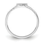 14K White Gold 5.0x5.0mm Closed Back Size 3 Childs Heart Signet Ring D4746