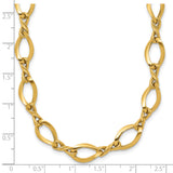 14k Fancy Oval and Twisted Link 18 inch Necklace SF2430