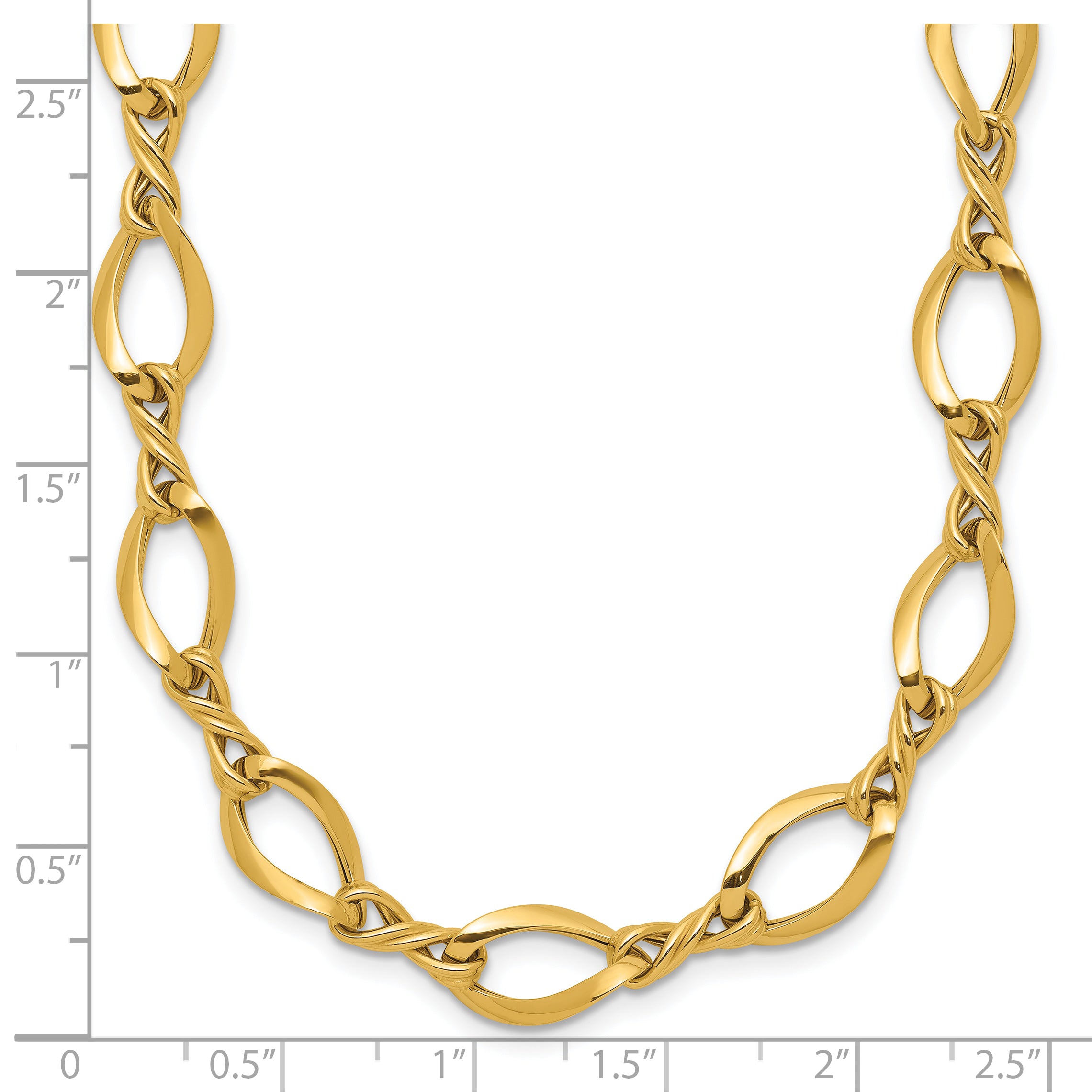 14k Fancy Oval and Twisted Link 18 inch Necklace SF2430