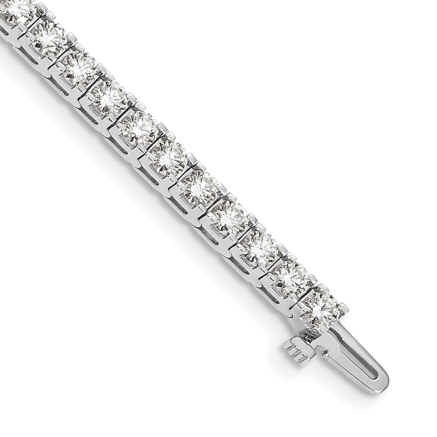 14k White Gold Complete 6.6 carat Round VS Diamond 4-prong 7 inch Tennis Bracelet X2044WVS