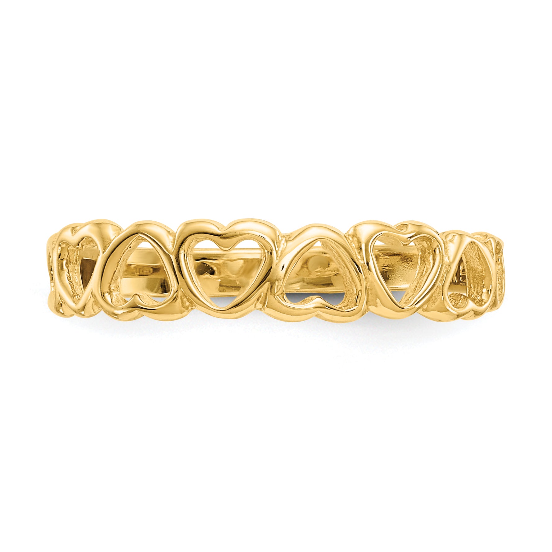 14k Polished Hearts Ring K3900