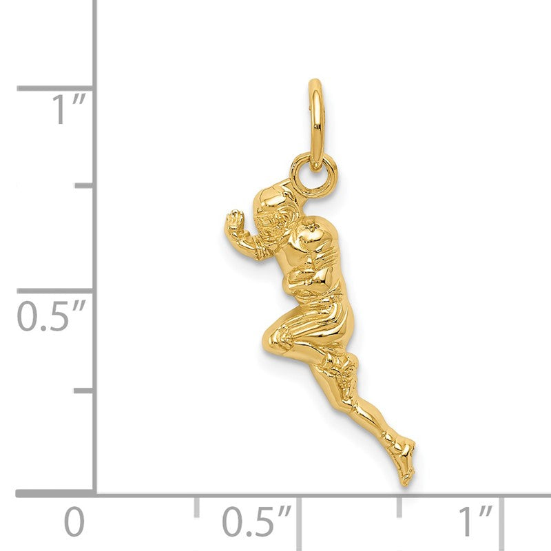 14k Football Player Charm D3478