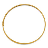 14K Polished Diamond-cut 4.25mm Flexible Round Bangle Bracelet DB599