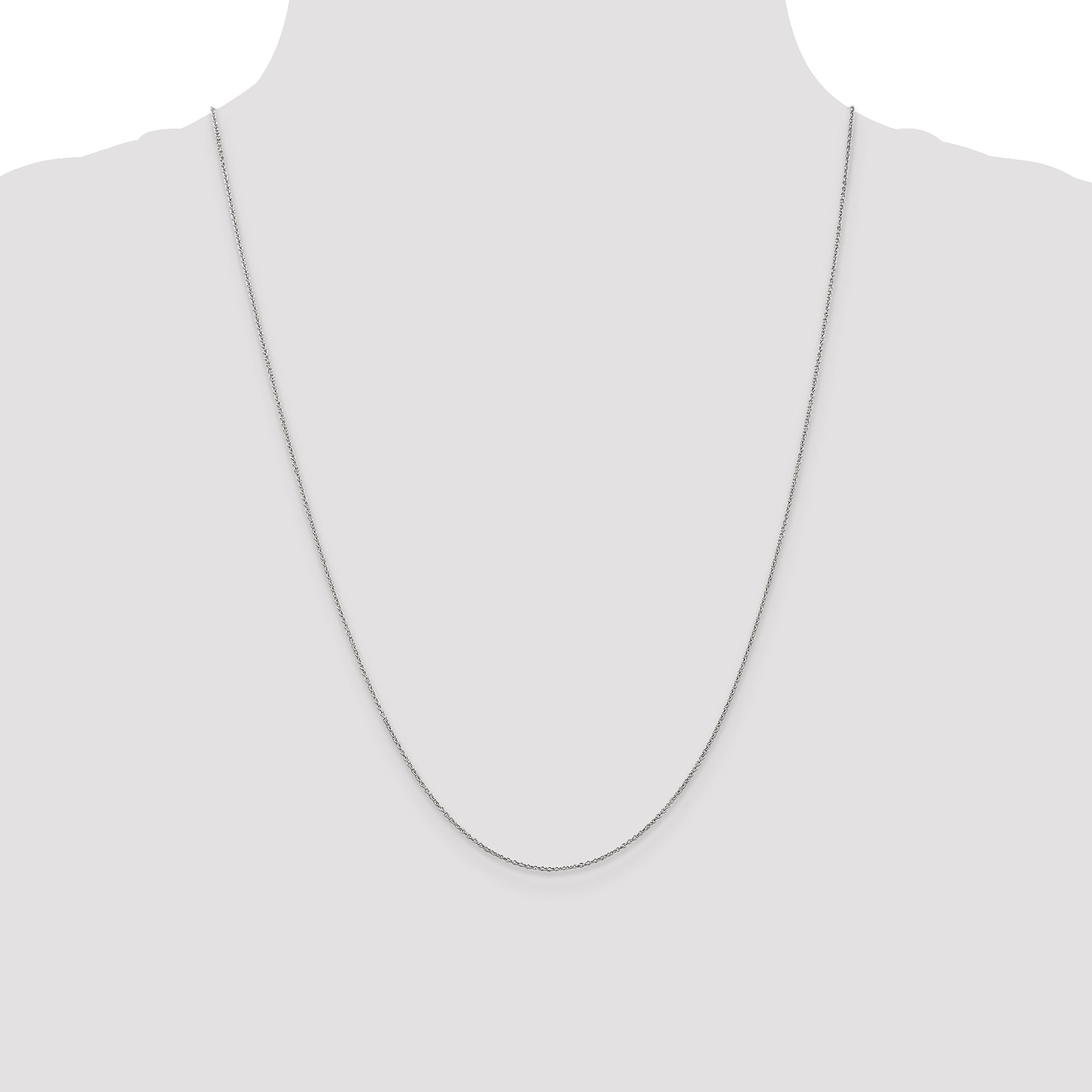 14K White Gold 14 inch .9mm Cable with Lobster Clasp Chain PEN75L