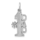 14k White Gold Polished #1 DAD Charm D1088