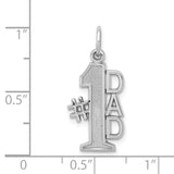 14k White Gold Polished #1 DAD Charm D1088