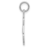 14k White Gold Polished #1 DAD Charm D1088