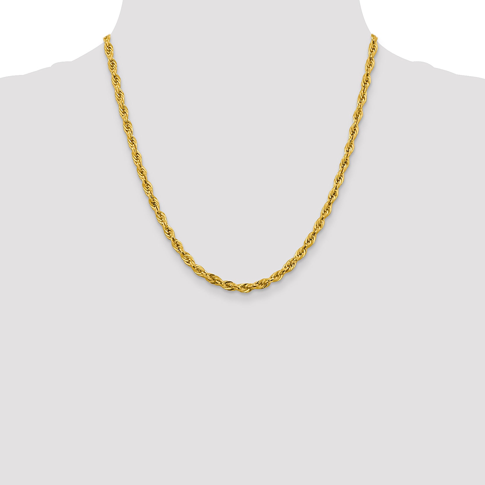 14K 26 inch 4.25mm Semi Solid Rope with Lobster Clasp Chain BC168
