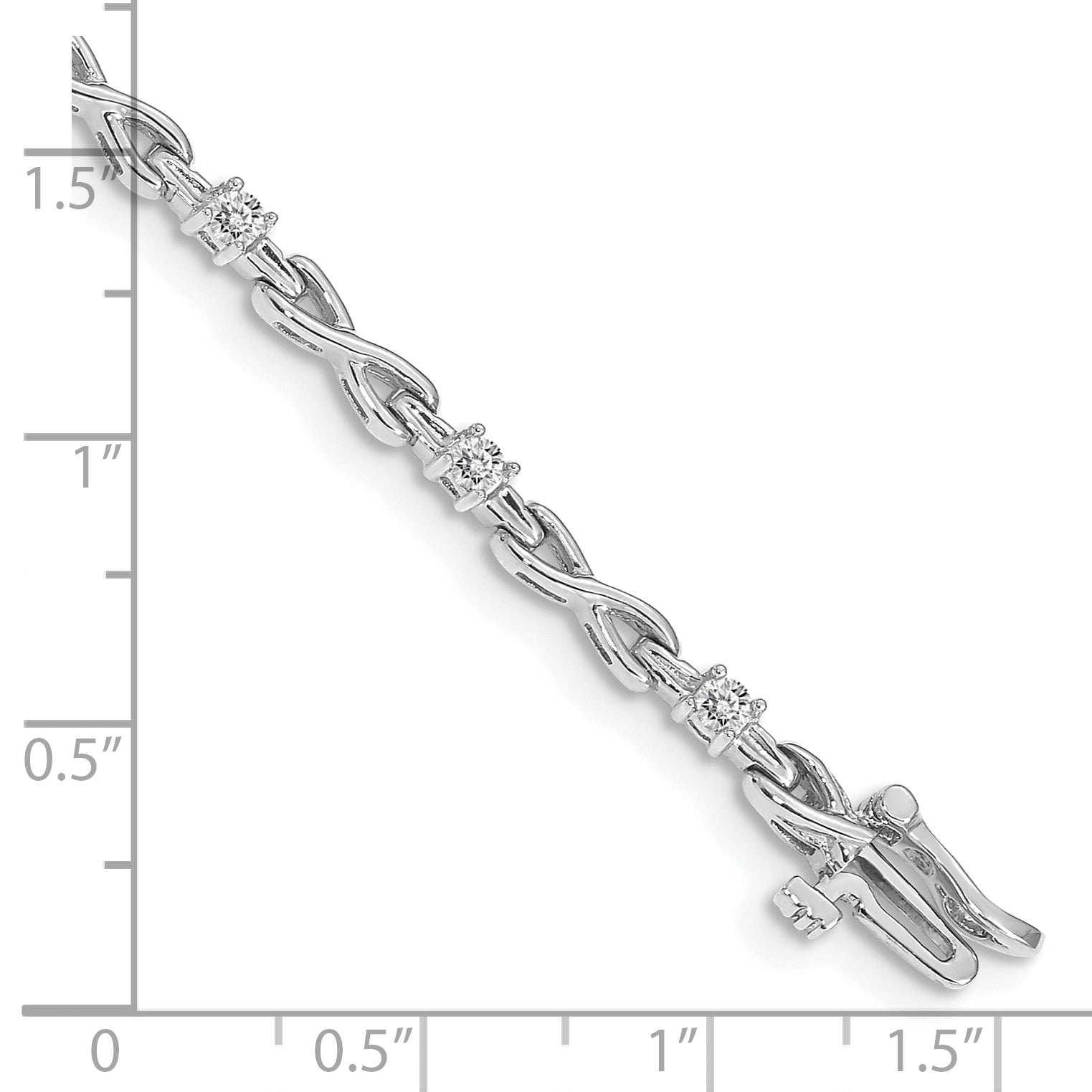 14k White Gold Complete 1/2 carat Round A Diamond 4-prong X-design 7 inch Tennis Bracelet X2106WA