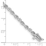 14k White Gold Complete 1/2 carat Round A Diamond 4-prong X-design 7 inch Tennis Bracelet X2106WA