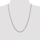 14K White Gold 10 inch 3.35mm Semi-Solid Curb with Lobster Clasp Anklet BC103