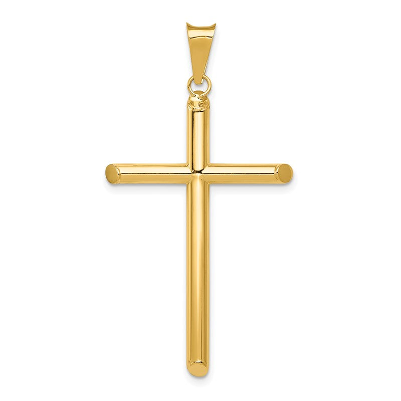 14k Polished Tube Cross Pendant K6183