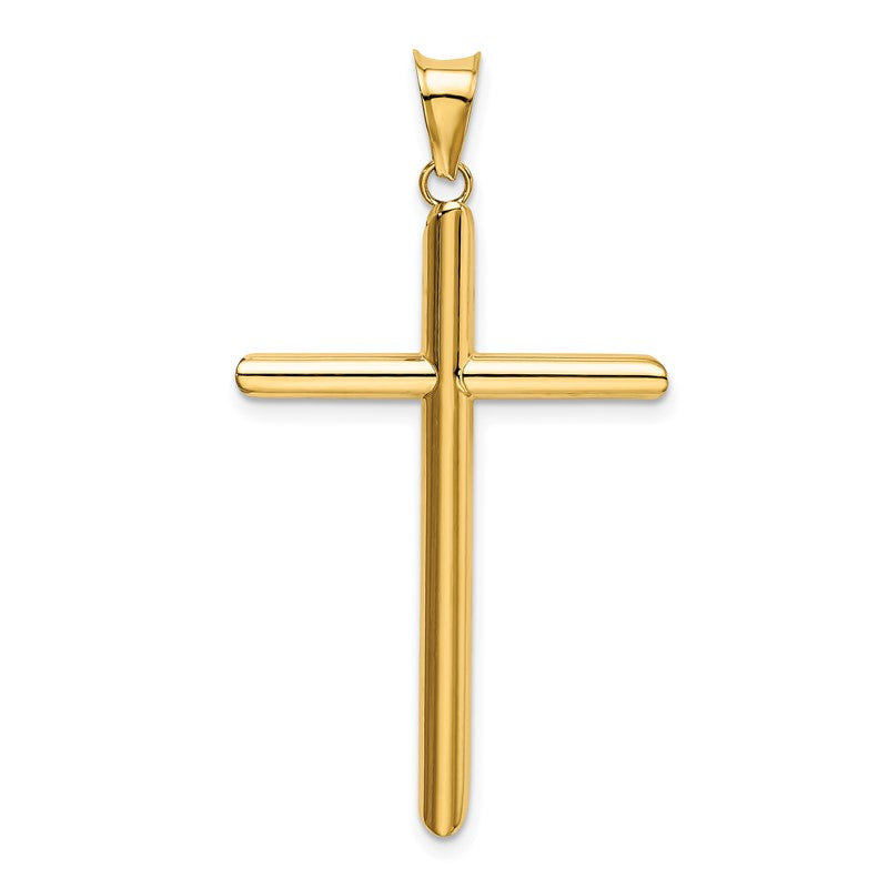14k Polished Tube Cross Pendant K6183
