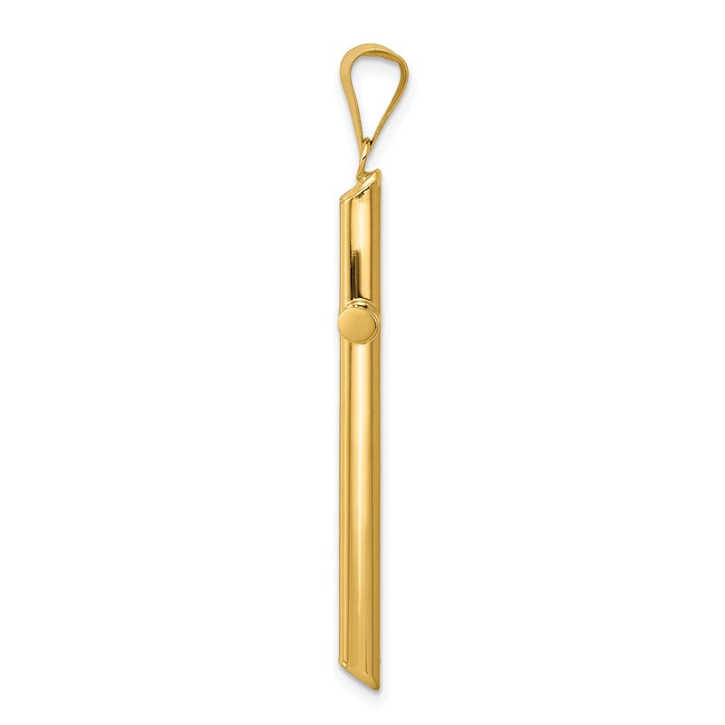 14k Polished Tube Cross Pendant K6183