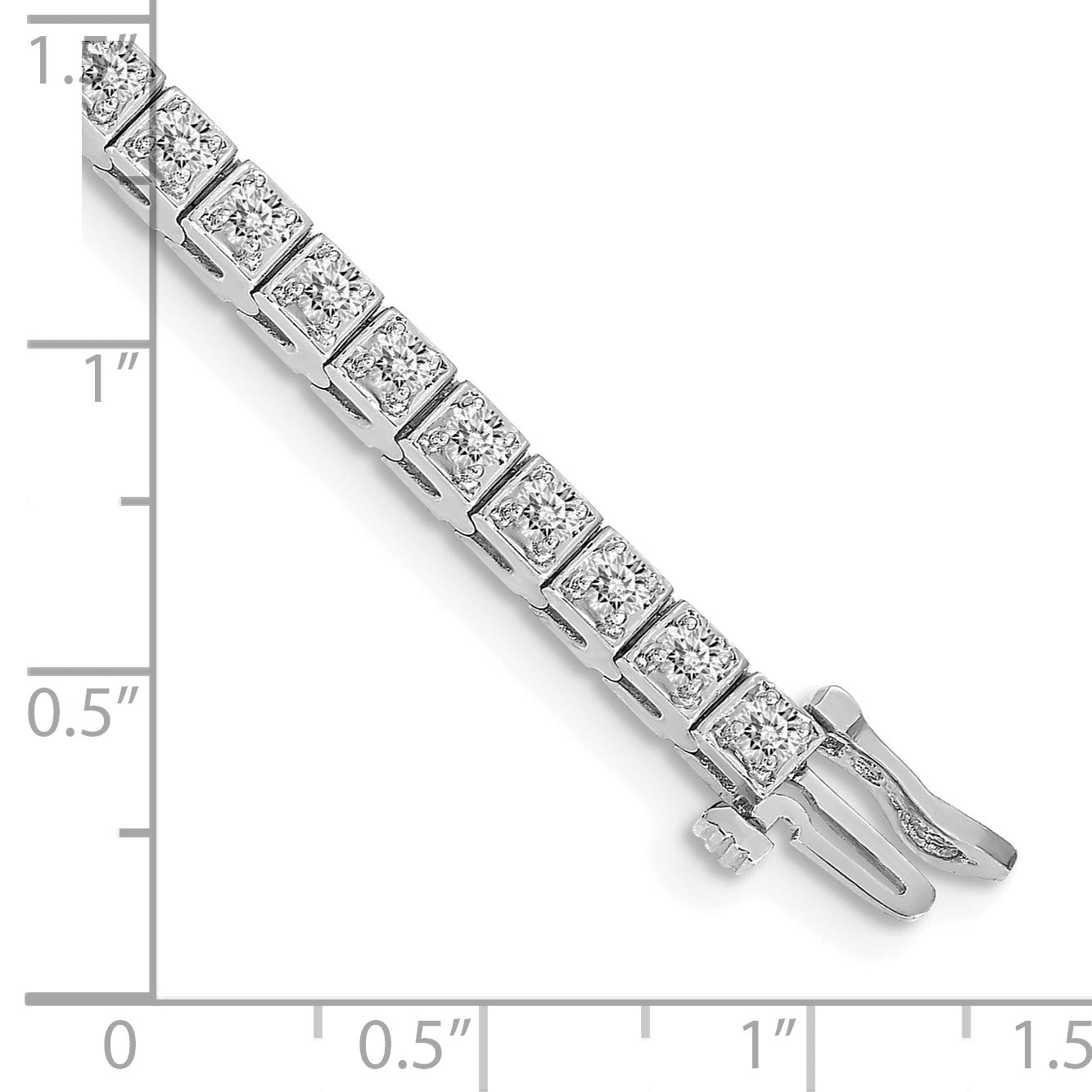 14k White Gold Complete 1.75 carat Round A Diamond 4-prong 7 inch Tennis Bracelet X755WA