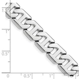 14K White Gold 20 inch 10.2mm Hand Polished Fancy Link with Box Catch Clasp Chain WLK190