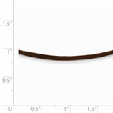 14k Yellow Clasp 2mm 16 inch Brown Leather Cord Necklace XG262