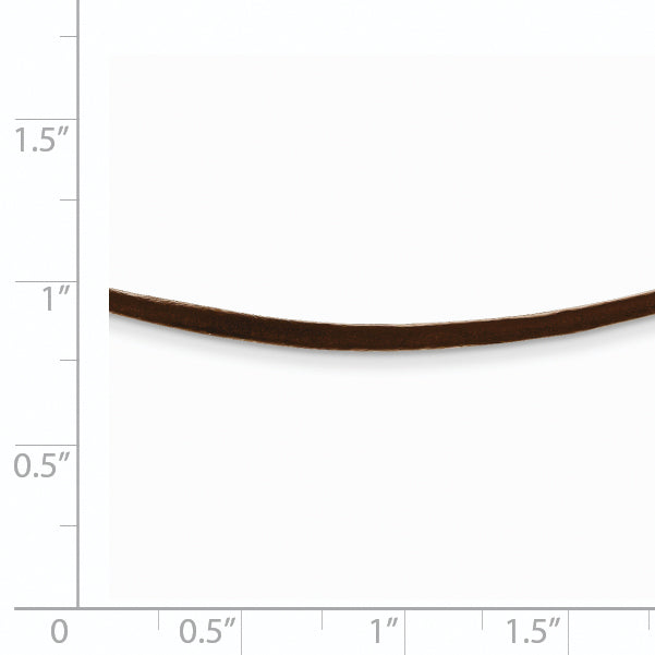 14k Yellow Clasp 2mm 16 inch Brown Leather Cord Necklace XG262
