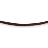 14k Yellow Clasp 2mm 16 inch Brown Leather Cord Necklace XG262