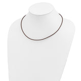 14k Yellow Clasp 2mm 16 inch Brown Leather Cord Necklace XG262
