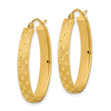 14k Polished Satin Diamond-cut Hoop Earrings TF1086
