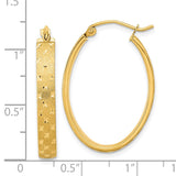 14k Polished Satin Diamond-cut Hoop Earrings TF1086