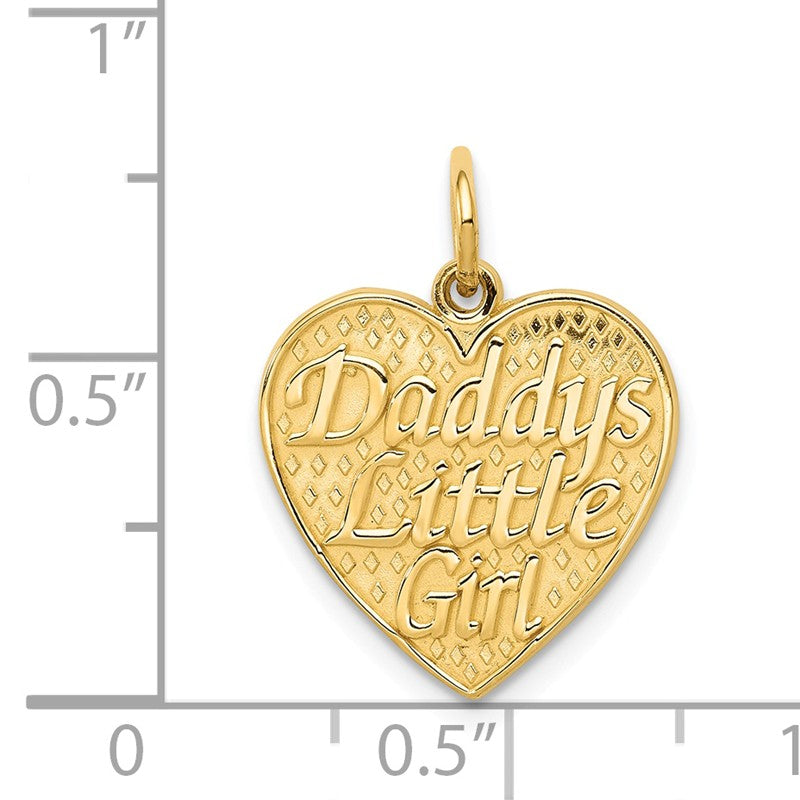 14k DADDYS LITTLE GIRL Heart Charm C1703