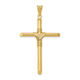 14K Polished with Center Wrap Tube Cross Pendant K6186