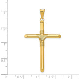 14K Polished with Center Wrap Tube Cross Pendant K6186