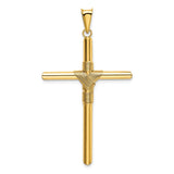 14K Polished with Center Wrap Tube Cross Pendant K6186