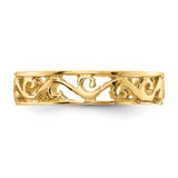 14k Polished and Diamond-cut Toe Ring K5796