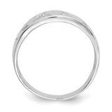 14k White Gold Ladies Polished Claddagh Band D3114