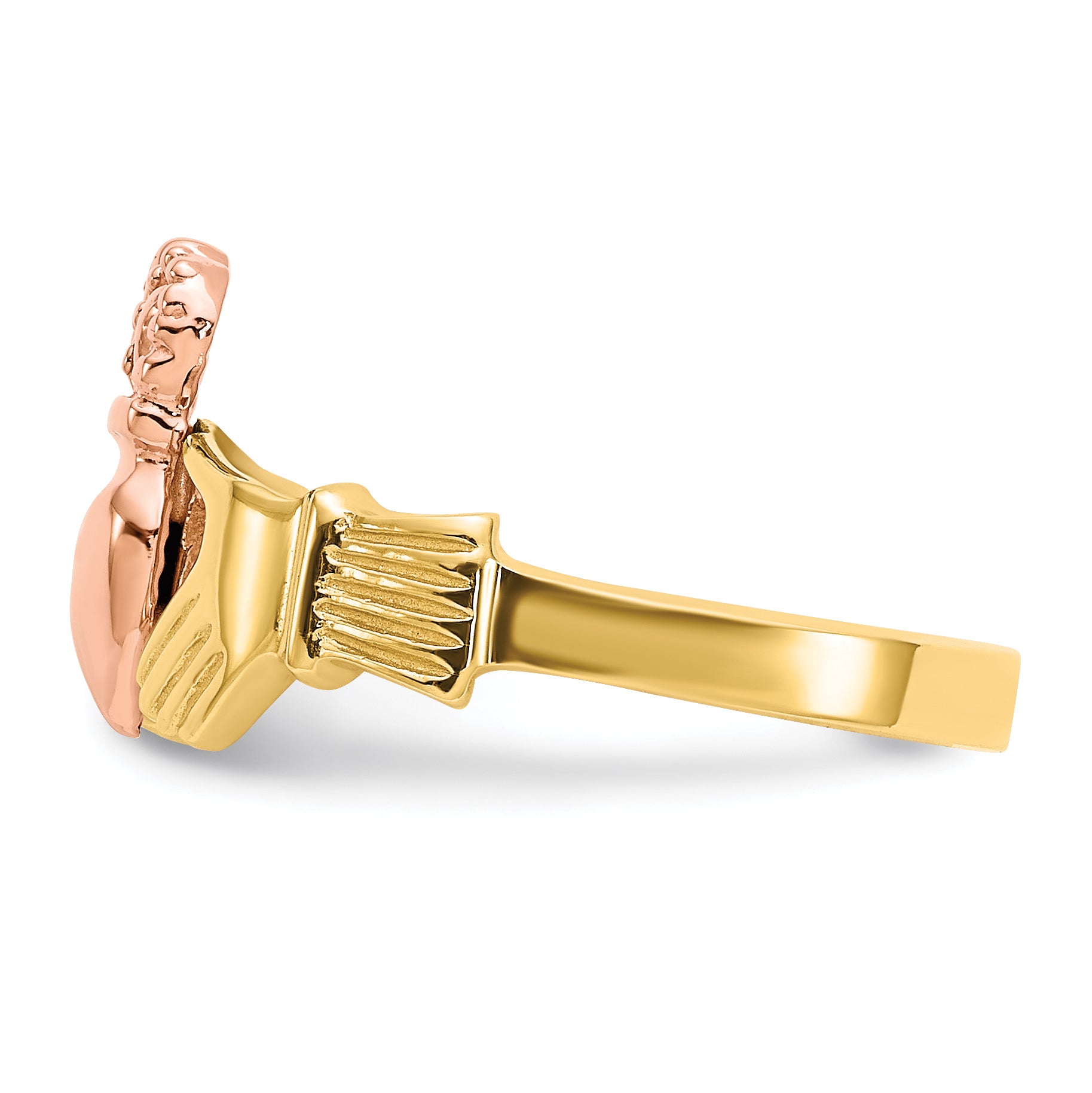14k Two-tone Polished Claddagh Ring D100