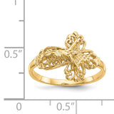 14K Diamond-cut Crucifix Ring K3970