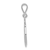 14k White Gold FIRE RESCUE Badge Pendant D1242