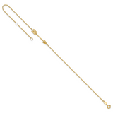 14K Polished Arrow 9 inch Plus 1 inch Extender - Total 10 inch Anklet ANK275