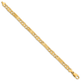 14K 18 inch 7mm Hand Polished Fancy Link with Lobster Clasp Chain LK201